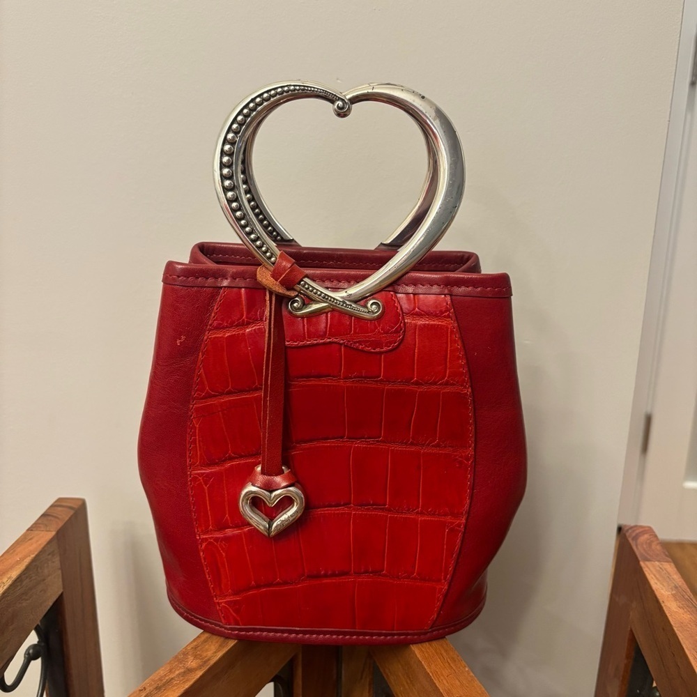 Brighton Vintage Heart Shaped Handles Mini Bucket Bag